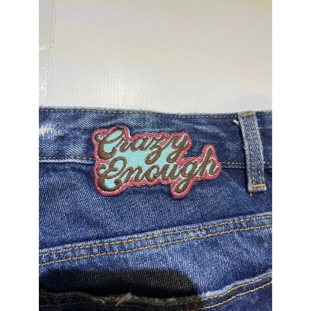 Zara Trafaluc Kids Distressed Patch Jeans Blue Denim Size 4 26 Medium Wash